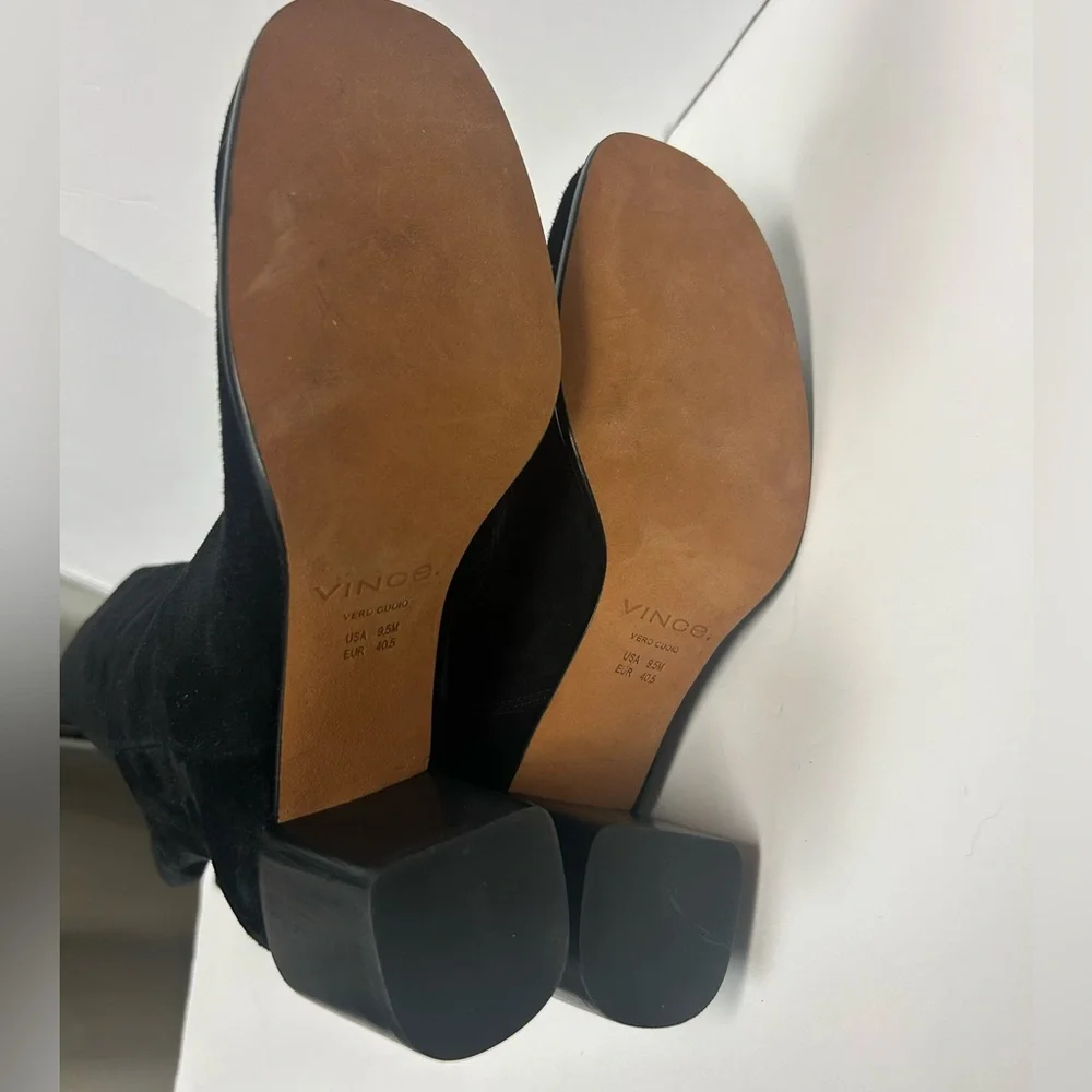 NEW Vince Boots Knee High Black Suede Women US 9.5 EU 40.5 Tall Maggie Classic - Picture 9 of 13